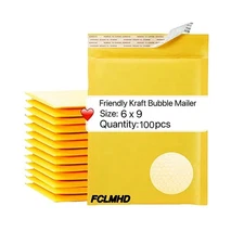 FCLMHD Bubble mailers 6x9 100Pack Yellow Padded Envelopes Discount Small Busi...