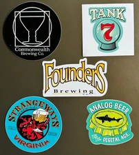 Five (5) US Craft Beer Stickers ~ Please Read Item Description