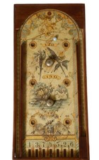 Altes Tisch-Flipperspiel, um 1900, sehr schönes bedruckter Hintergrund