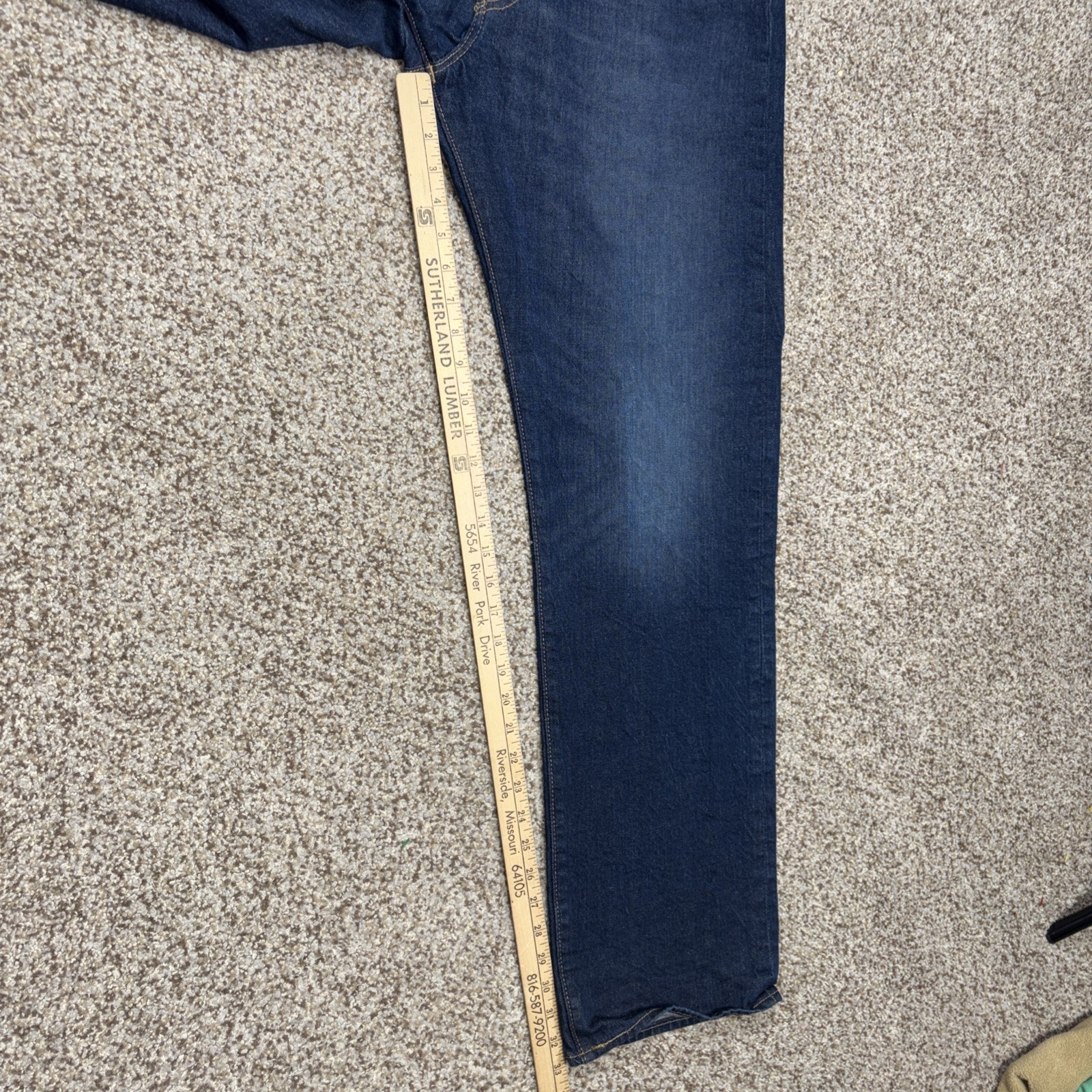 Levi's 501 Jeans Straight Leg Button Fly Denim Blue Mens Size 40x34 Fits 39 X 33 - View 9