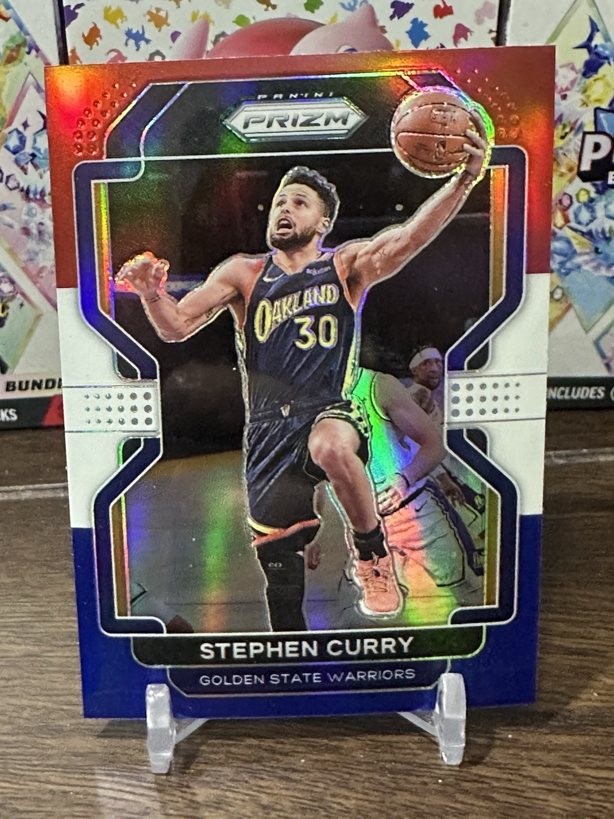 2021-22 Panini Prizm - Stephen Curry #154 Red White & Blue Prizm