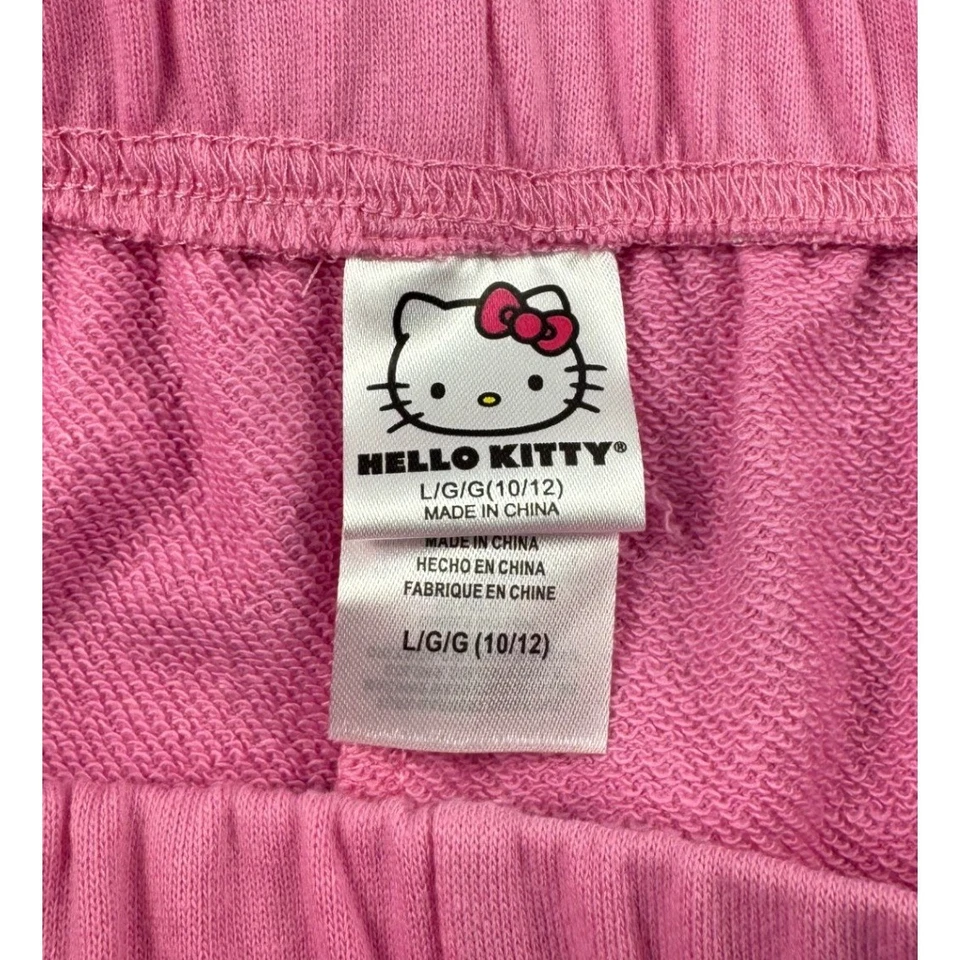 Lindos Pantalones Cortos Hello Kitty Niñas Rosa L/G (10/12) Bolsillo Arco Iris Kawaii Foto 4 de 4