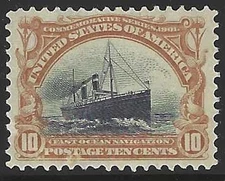 U.S., 1901, Scott #299, 10c Pan American, Unused (no gum), V.F.-X.F. Centering