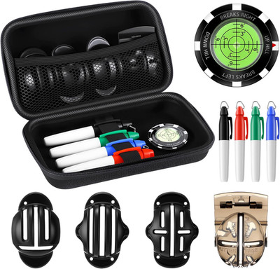 Golf Ball Alignment Line Marking Tool for Putting Green Include 4 Stencil, 4 ...