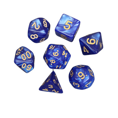 Königsblau Marmoriert DND Würfel Set, 7 Stück Würfel Set, Rollenspiel Würfel mit D