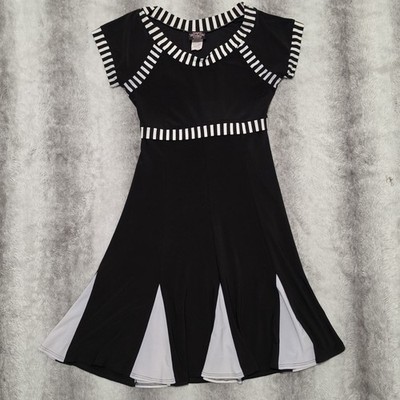 Alt Goth Black White Striped 90s Scene Mini Dress Cupid & Comet Medium
