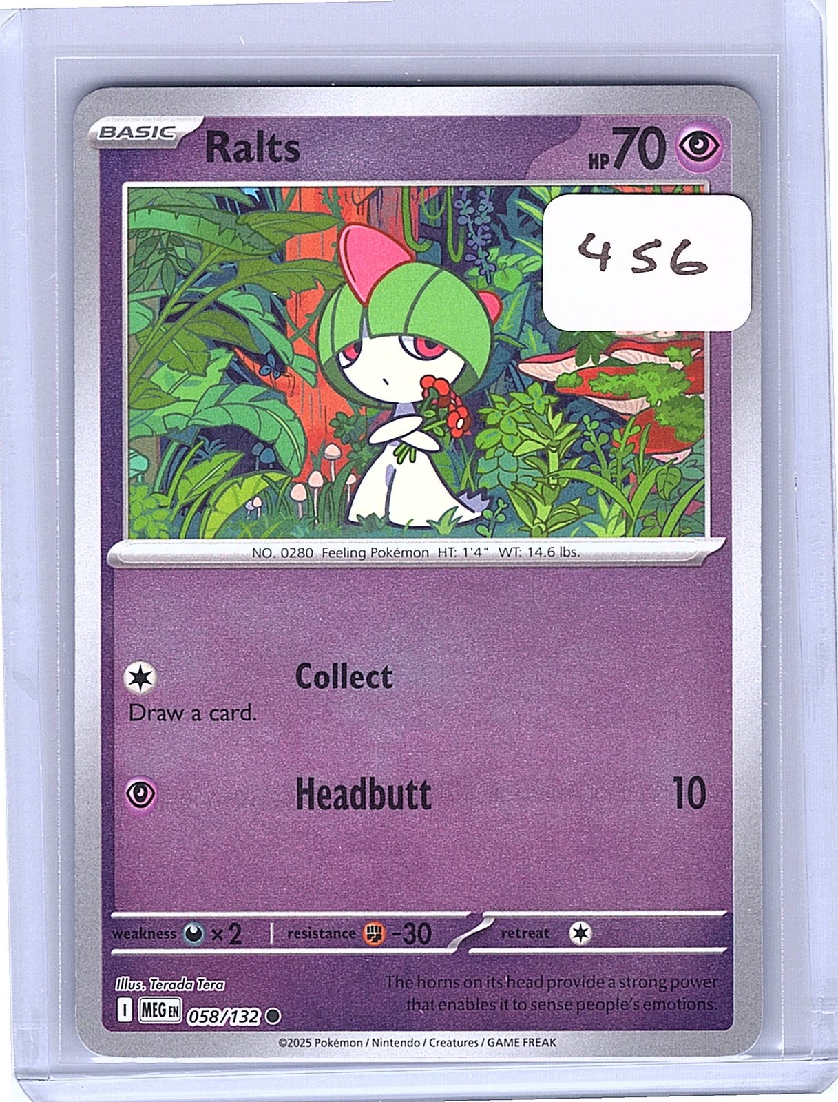 Ralts Reverse Holo Common ME01: Mega Evolution 058/132 NM