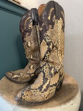 Vintage Laredo FULL Snakeskin Western Cowboy Boots Mens 7.5 Ladies 9.5