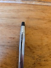 Vintage Cross Century Classic Chrome Ballpoint Pen Made In Usa Black Ink Silver