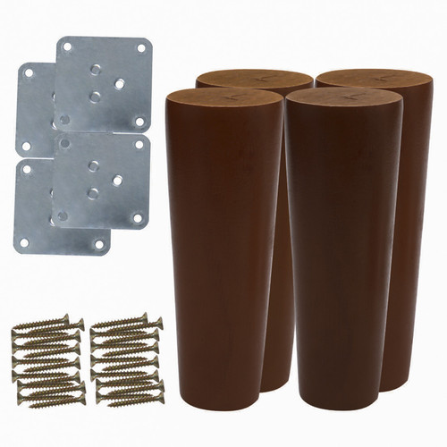 5" Round Solid Wood Furniture Leg Closet Table Cabinet Feet Replacement Set of 4