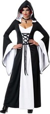 Deluxe Medieval Women Hooded Robe Accolyte Costume Robe Halloween 01225