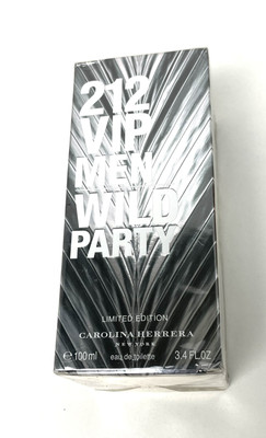 Carolina Herrera 212 VIP MEN WILD PARTY  3.4 oz Eau de Toilette EDT - NEW SEALED