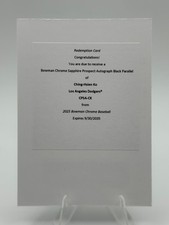 2025 Bowman Chrome Sapphire Ching-Hsien KO Prospect TRUE BLACK  Auto /10