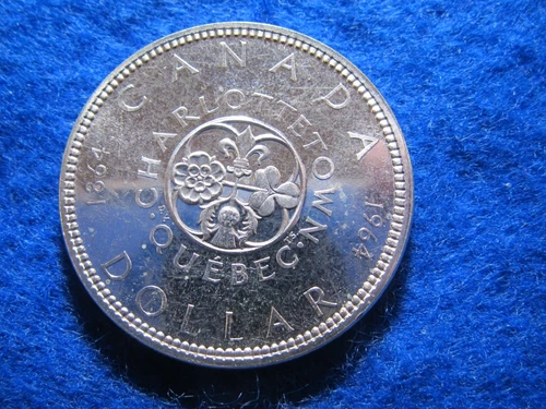 1964 Canada Silver Dollar - Charlottetown - Bright Uncirculated - Bit of Haze