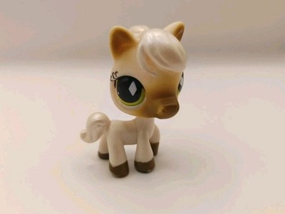 Littlest Pet Shop LPS White Pearl Horse Pony #739 w/ Diamond Eyes