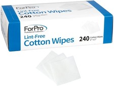 ForPro Professional Collection Lint-Free Cotton Wipes, 100 240 Count, White