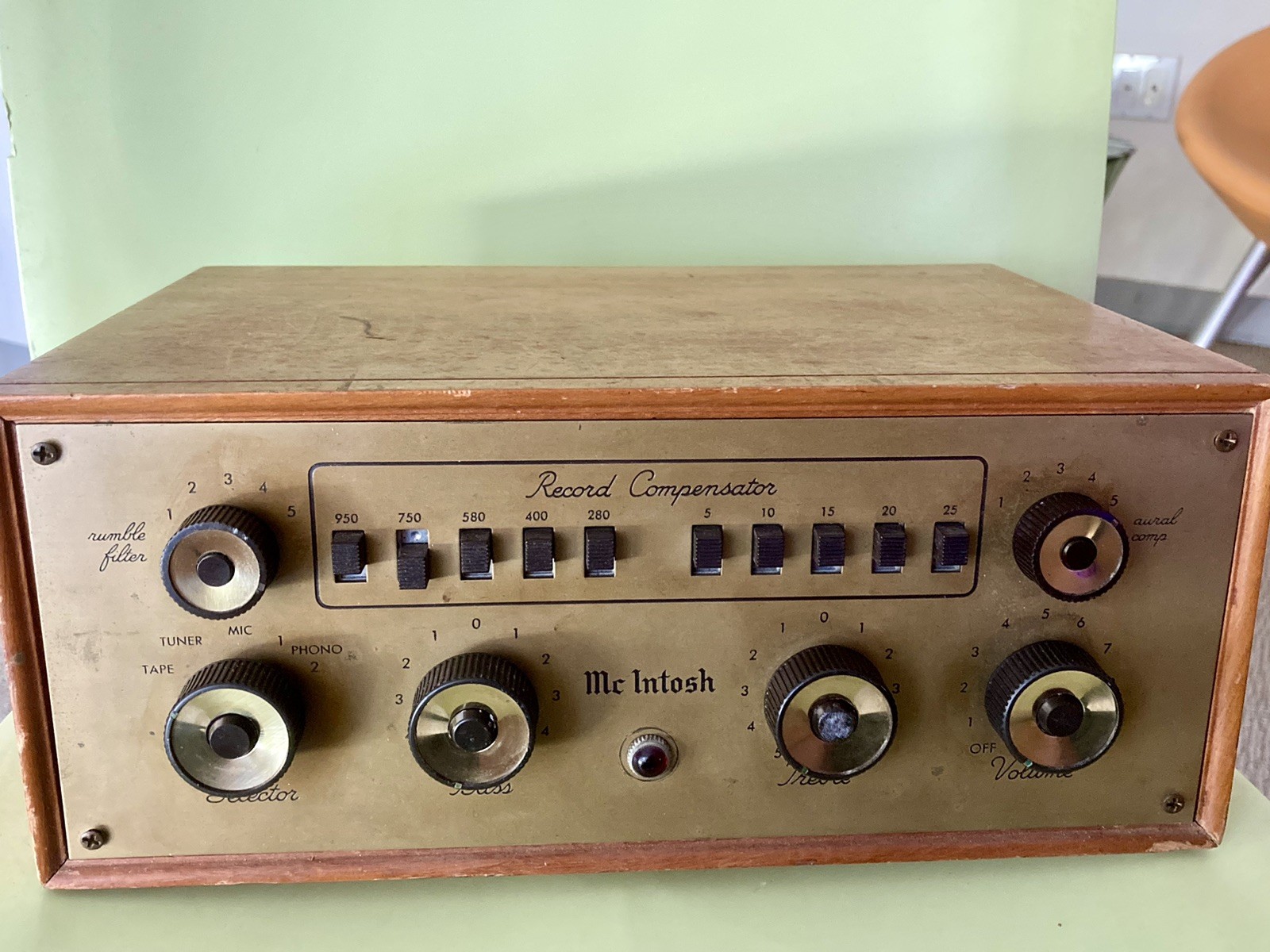 McIntosh Lab C8 Mono Preamp In Blonde Cabinet ￼ Vintage - Orig, Not Tested