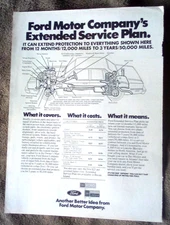 1979 Ford Motor Company Ad  Extended Service Plan Print Ad