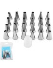 24 Pcs Stainless Steel Piping Tips & 1 Thick EVA Bag for Baking