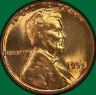 1955 Poor Man's Double Die Lincoln Wheat Cent Brilliant Uncirculated BU #42250