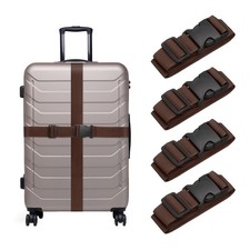 4Pcs Luggage Straps for Suitcases Adjustable Luggage Connector Dark Brown