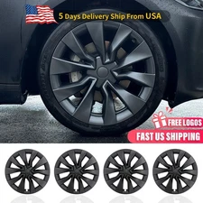 4PCS Design For Model 3 Highland 2023-2025 19 inch Wheel Cover Black Hubcaps