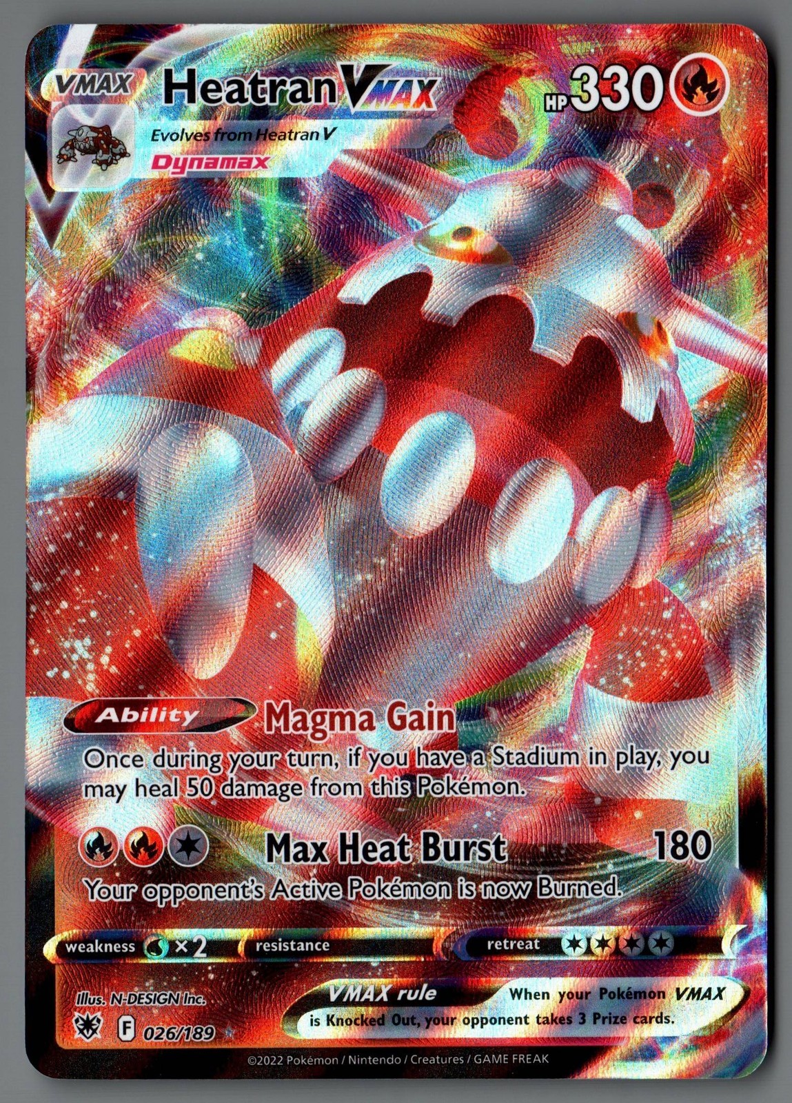 Heatran VMAX 026/189 SWSH10: Astral Radiance Pokemon Card