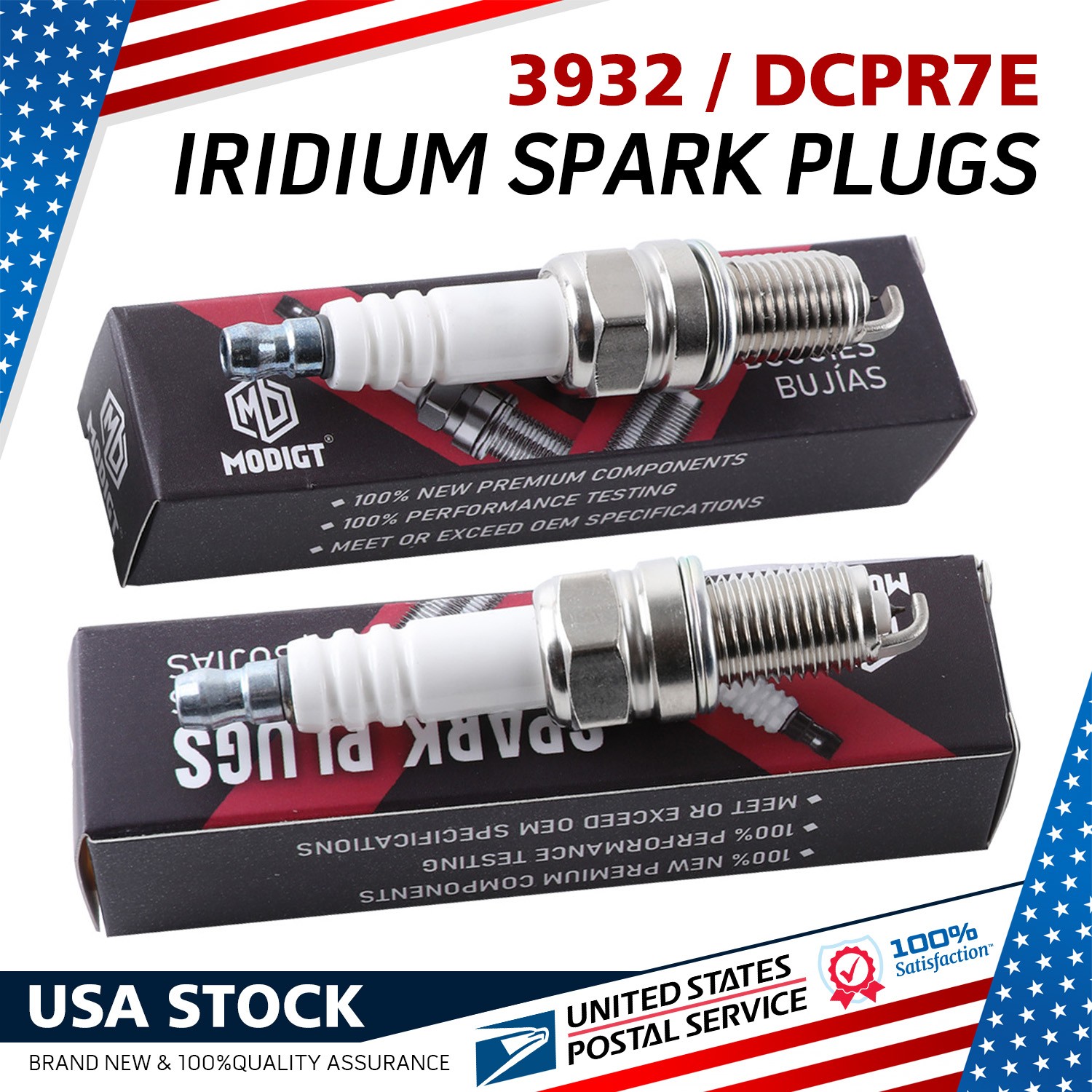 2 x Spark Plugs Fit NGK DCPR7E 3932 for Chevy SPARK Fiat 500 Pre-Set Gap Genuine