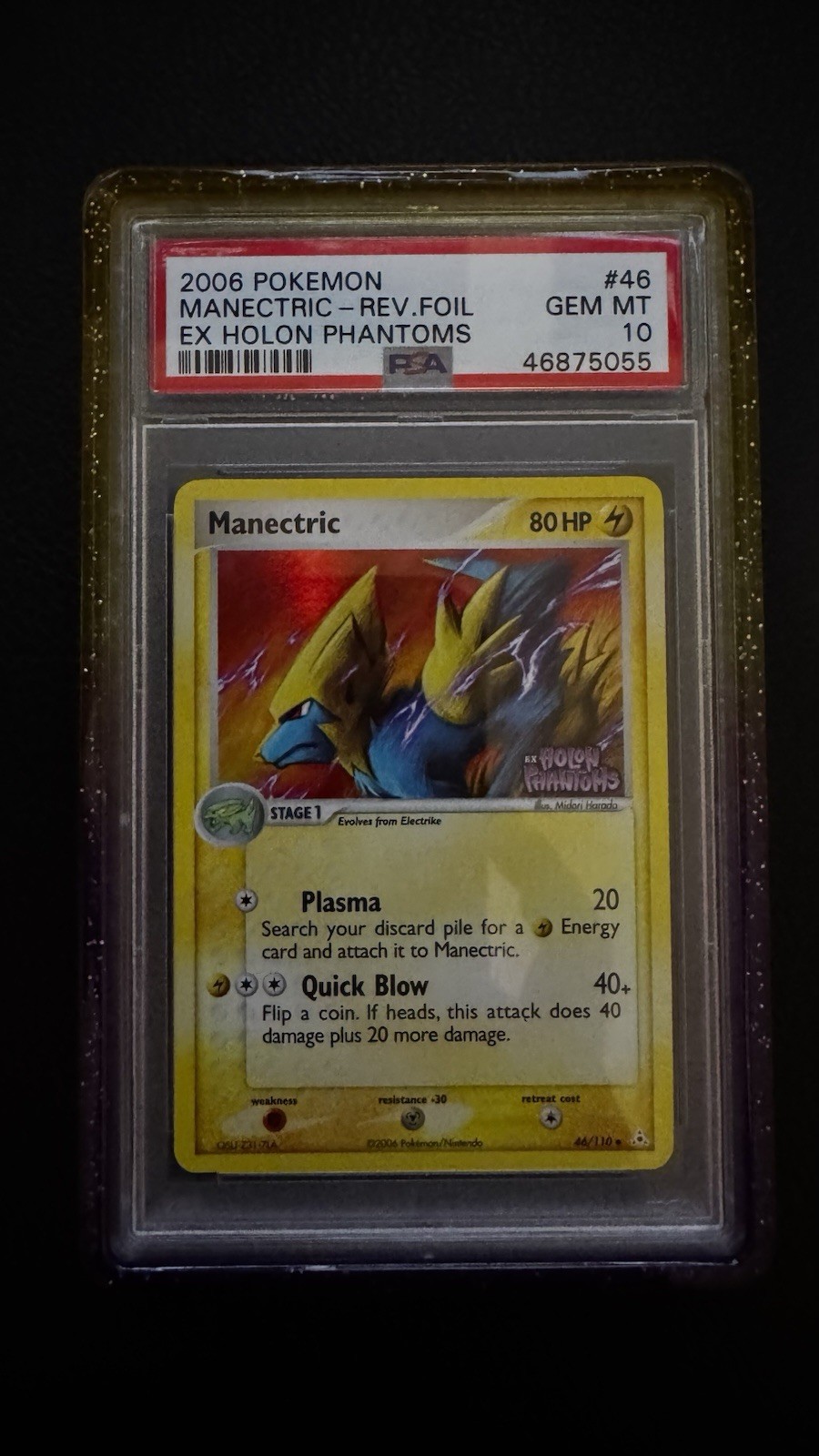 Pokemon Manectric EX Holon Phantoms Reverse Holo #46 PSA 10 Gem Mint POP 12!!