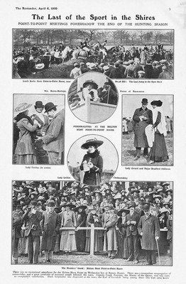 PFERDERENNEN Die letzten Punkt-zu-Punkt-Treffen der Saison - Antikdruck 1910
