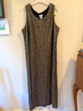 Rabbit Rabbit Rabbit Designs Formal W’s Vtg Dress  Size 14W, Gold Lame Effect