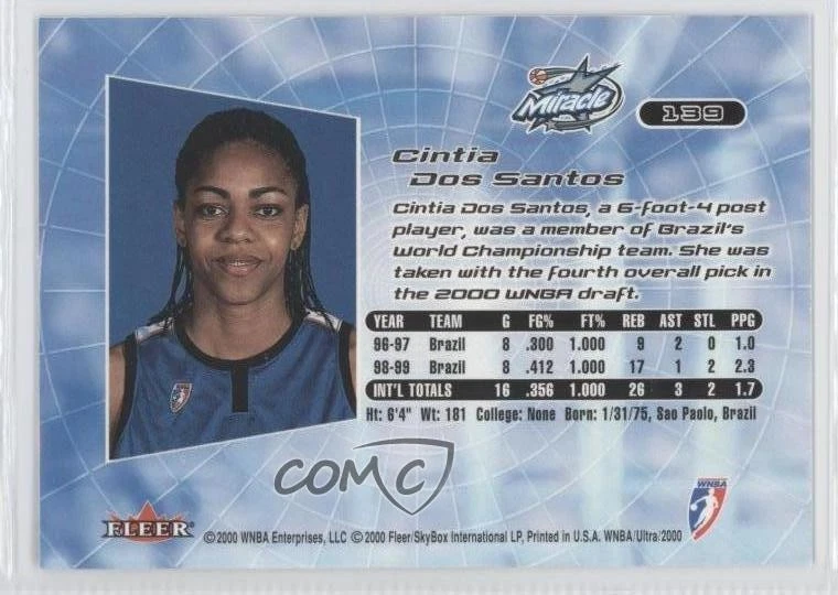 2000 Fleer Ultra WNBA Cintia dos Santos #139 Rookie RC - Image 2 of 2