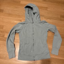 Lululemon Women s Light Green Fleece Scuba Zip Hoodie Full Zip Size 6 Stains