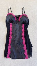 Apt. 9 Black and Pink Lace Lingerie Set - Size XL