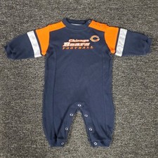 Chicago Bears One Piece Boys 6/9 Months Blue Reebok NFL Team Long Sleeve Snap