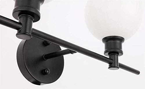 Collier 2 light Black and Frosted white glass Wall sconce - Picture 3 of 3