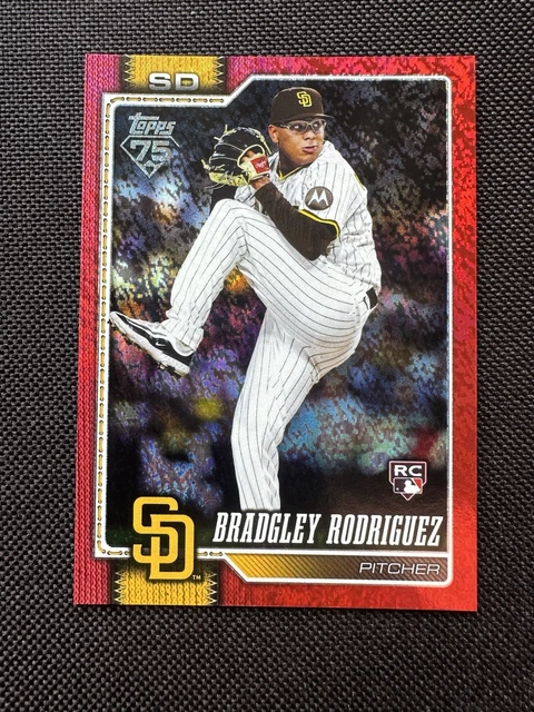 Topps 2026 Series One Padres Rookie Bradgley Rodriguez /5 Red Holo Foil