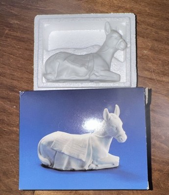 Vintage Avon Nativity Collectibles The Donkey White Bisque Porcelain 1984 in Box