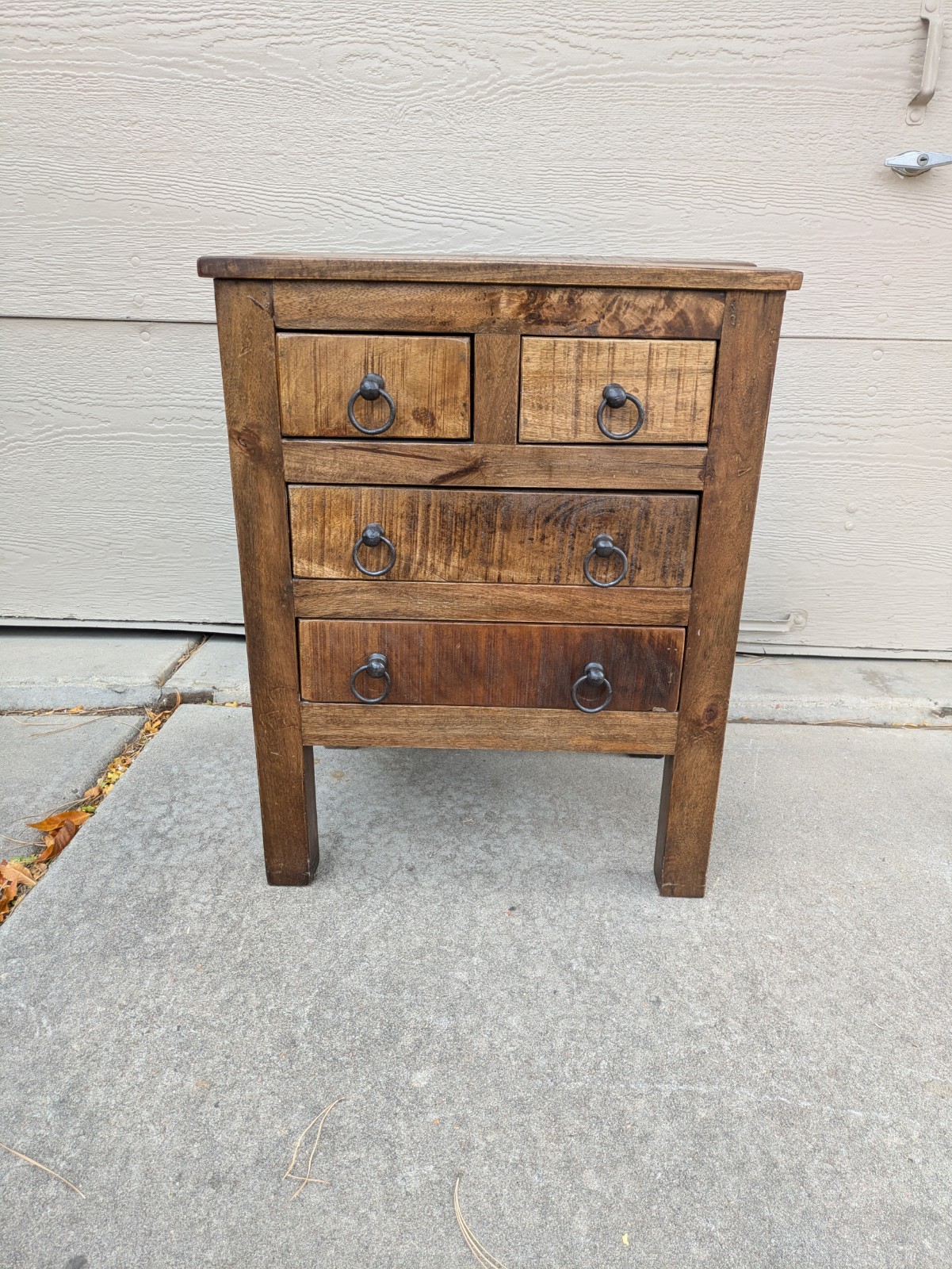 Vintage Rustic Farmhouse Asian Solid Wood Nightstand Table Chest of Drawers T23