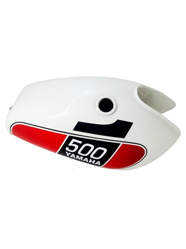 For Yamaha XT500 Steel Fuel Tank – Classic White/Red Racing Style - Picture 3 of 5