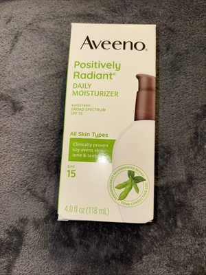 *Aveeno Positively Radiant Daily Moisturizer Sunscreen SPF15 4.0fl.oz./118ml New