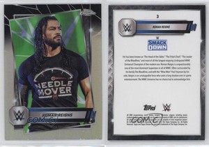 2025 Topps Chrome WWE Neon Green & Black Refractor Roman Reigns #3