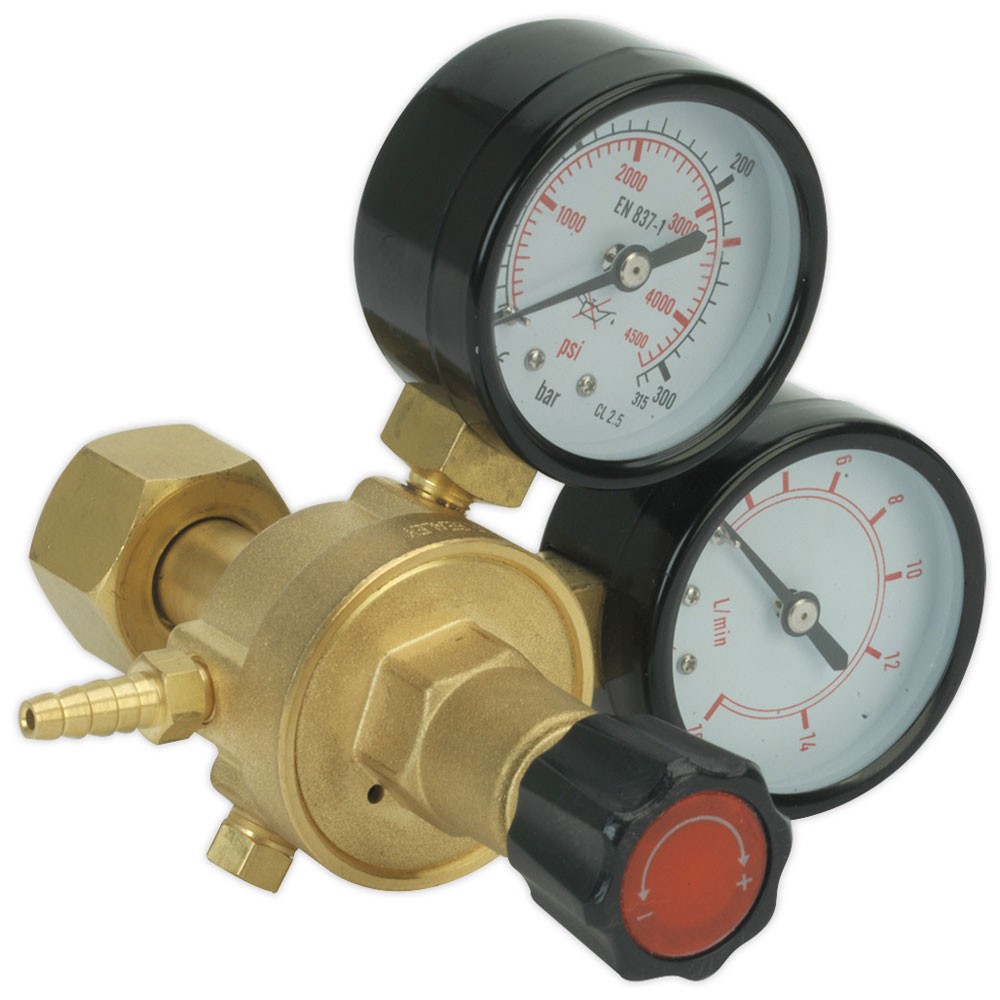Sealey Mig Gas Regulator 2 Gauge Industrial