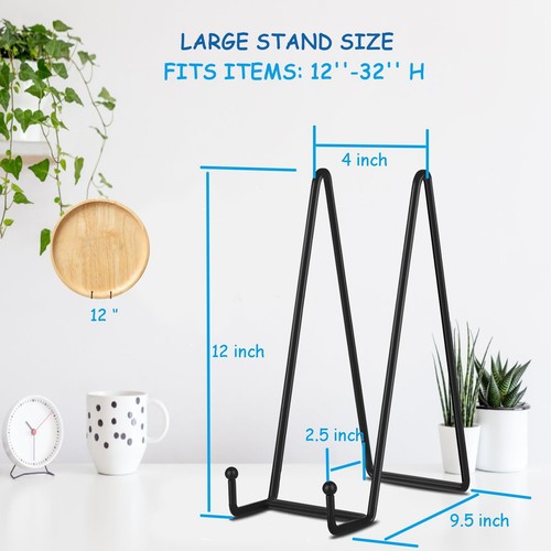 Decolore 5 Pack 12 Inch Black Picture Stands Plate Stands for Display ...