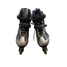 Bladerunner Inline Skates Rollerblades Silver Blue Black Straps Size US 9