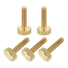 5Pcs Brass Knurled Thumb Screws, M4x16mm Flat Grip Bolt Knobs Fasteners