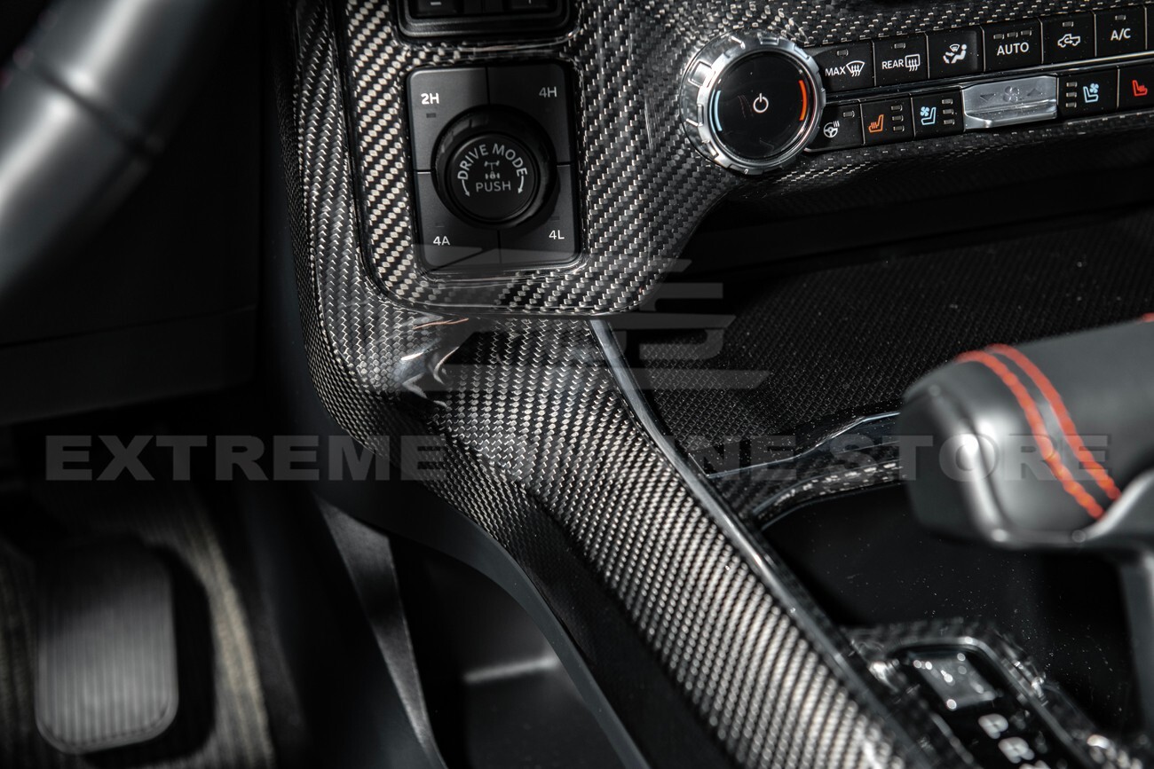 For 21-Up Ford F-150 CARBON FIBER Interior Center Console Side Panel Trim Cover