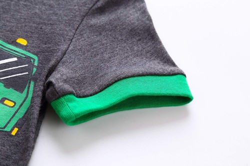 Little Boys Short Pajamas Sets Toddler PJS Cotton Kids Sleepwears Gray Garbag... - Picture 4 of 7