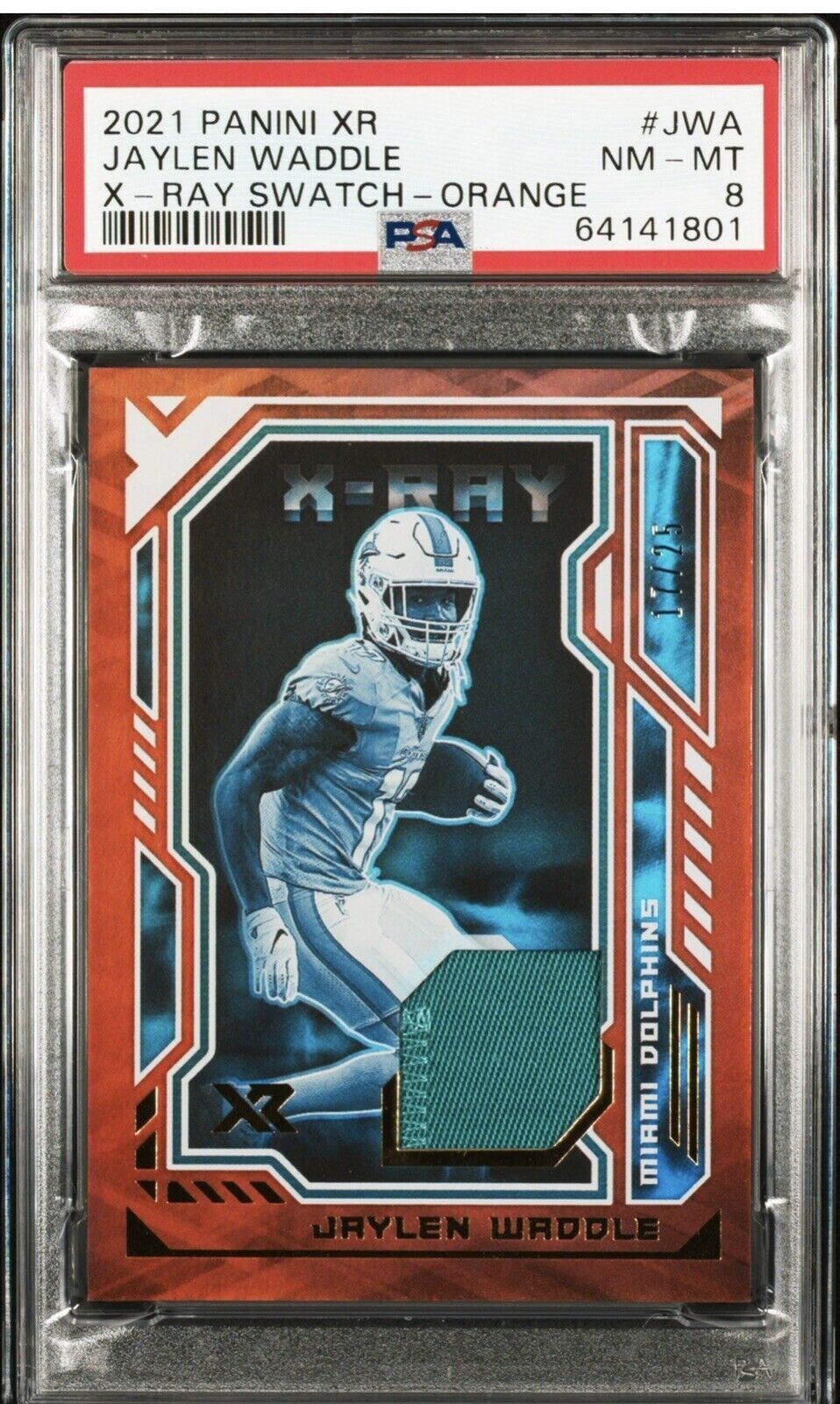 Jaylen Waddle Panini XR X-Ray Swatches #JWA Orange