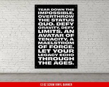 Home Gym Motivational Banner - Fitness Weightlifting Wall Art